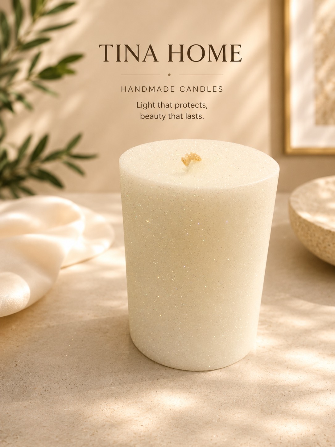 شمع دست ساز اکلیلی TINA HOME